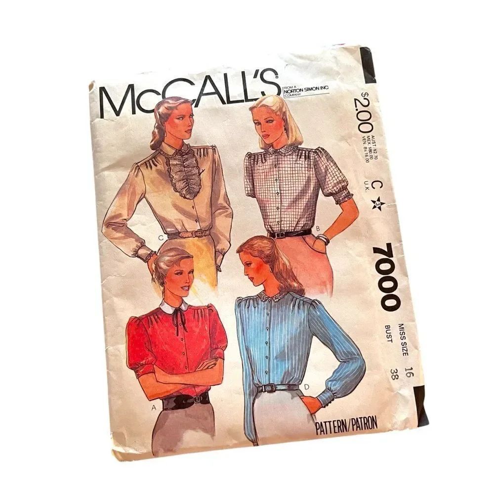 McCall’s Vintage Blouses Sewing Pattern